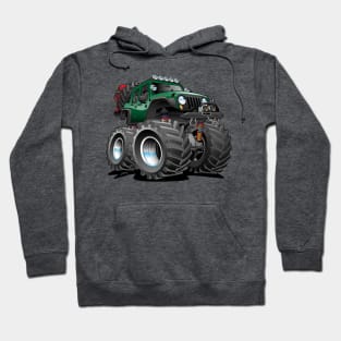 Off road 4x4 green jeeper cartoon Hoodie